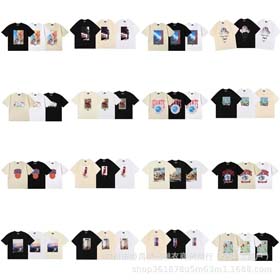 KITH High definition printed double-yarn pure cotton casual short-sleeved T-shirt for men and women-1883